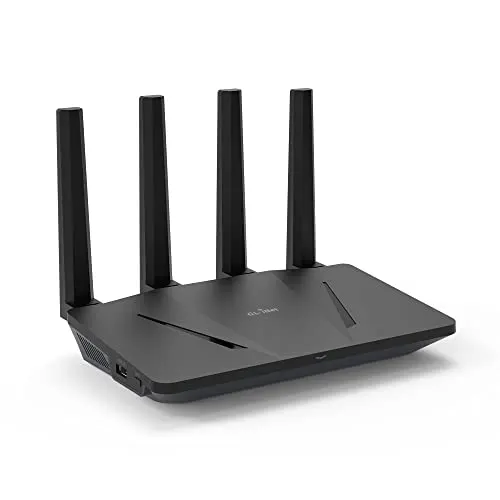 GL.iNet GL-AX1800 (Flint) WiFi 6 Router - Dual Band Gigabit Wireless Internet Router | 5 x 1G Ethernet Ports | Up to 120 Devices | Amazing OpenVpn&Wireguard Speed | WPA3 Security | MU-MIMO | 80202 .11ax