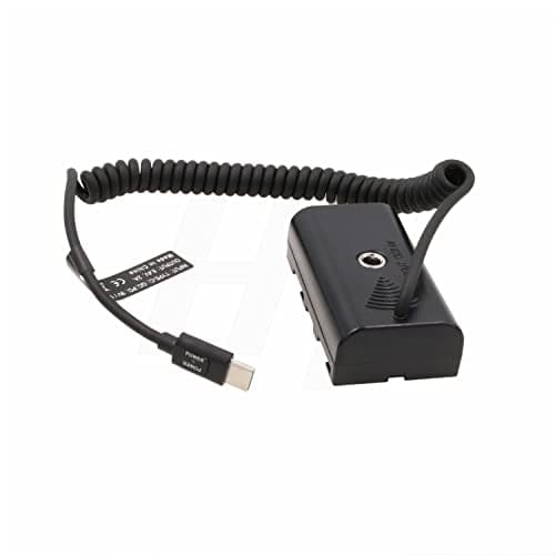 HangTon 9V 12V PD USB C to NP-F970 F570 F550 Dummy Battery DC Coupler Power Adapter for Atomos Shogun Inferno Ninja Monitor, LED Light