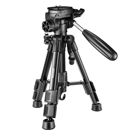 Neewer Mini Travel Tabletop Camera Tripod 24 inches/62cm, Lightweight and Portable Aluminum with 3-Way Swivel Pan Head for DSLR Camera,Smartphones,DV Video up to 5kg (T210) (Black)